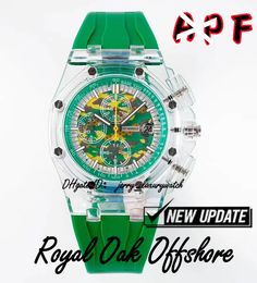 APF Factory Relógio masculino de luxo artista Jungle Dragão Verde que muda de cor 44 mm. Verdadeira função 3126 movimento mecânico integrado