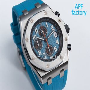 APF Factory Mens Watch Super Quality Watches 42mm 26238 Sport Platinum Chronograph Workin 12 Stopwatch Cal.3126 Beweging Mechanische automatische herenpolshulden-2