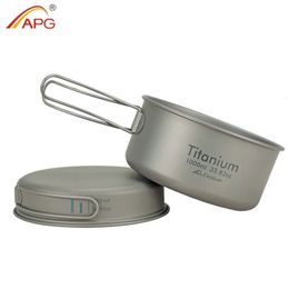 APG Ultralight Pan Tazón para acampar al aire libre Juego de cocina de mango plegable 240306