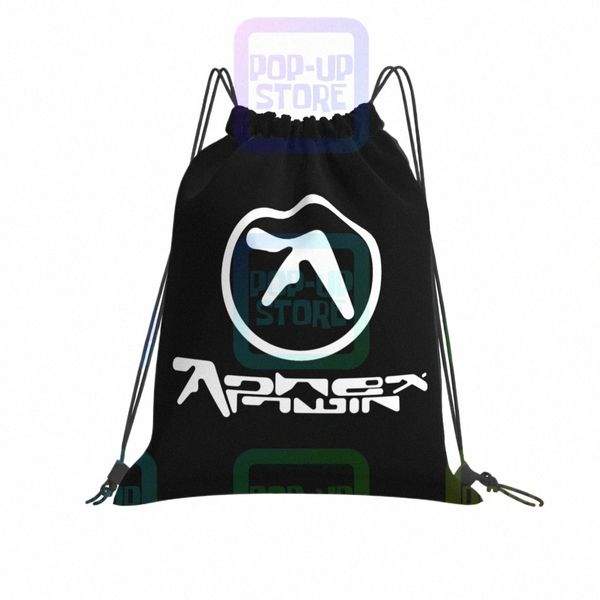 Aphex Twin Logo 02 Sacs à cordon Sac de sport Sac de plage chaud Style sportif Grande capacité L3Ps #