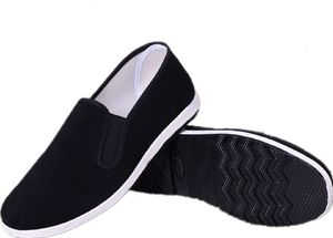 Apika traditionele Chinese oude beijing kung fu tai chi schoenen rubber zool unisex zwart