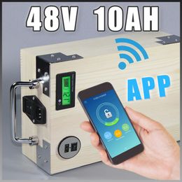 App 48 V 10AH LIVEPO4 Bateria + BMS BICICLETA ELERICA, CARREGADOR DE GPS Bluetooth Control 5 V Porta USB PACOTE DE SCOOTER BICICLETA Elétr