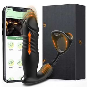 Vibromasseur de Prostate avec application Bluetooth pour hommes, Plug Anal Gay, anneau de pénis, masseur de poussée, masturbateur masculin