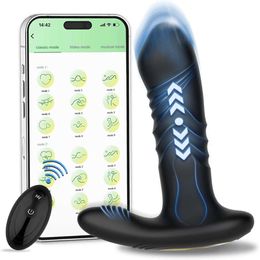 Application Control Vibrateur Prostate Télescopic Butt Plug anal Vibrateur Sexy Toys For Men Ass Dildo Prostate Massageur Bluetooth Buttplug