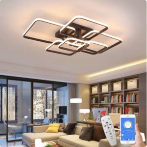 Application Dimmable RC LED Plafonds pour le salon Chambre des plafonds à LED blanc / noir