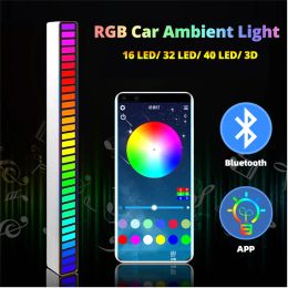 APP LED bande veilleuse RGB contrôle du son lumière musique activée rythme de la musique lampes ambiantes lampe de ramassage pour voiture lumières de fête en famille 11 LL