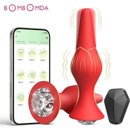 App Remote Control Anal Plug Vibrator Dildo Butt Prostate Massager GSPOT Stimulator Adult Sex Toys for Women Men Gay 240320
