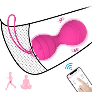 APP Télécommande Vagin Balls Vibrateur Femelle Vaginal Exercice Serré Kegel Ball 10 Fréquence Oeufs Vibrants Sex Toys Pour Femmes 240202
