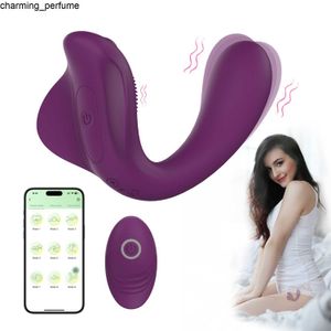 Application télécommandation vibratrice portable clitoris g spot invisible Butterfly Panty Vibrateurs rechargeables pour adultes Toys pour femmes