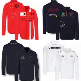 Apparel 2023 Nouvelles chemises Formule 1 Team Fashion Mode à manches longues Spring Automne Fit White Blanc Black Black Casual Shirt Buttondown Coll Shir
