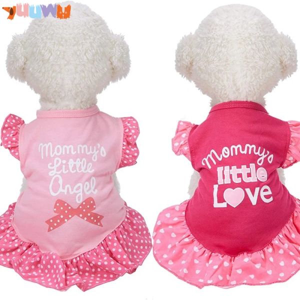 Vêtements robes de chien pour petits chiens fille mignonne robe de chien femelle maman chiot chemise jupe robes de chien vêtements d'été pour animaux de compagnie pour chiens et chats