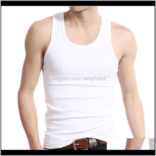 Ropa interior de entrega directa 2021, camisetas sin mangas de algodón para hombre, ropa interior, camisas transparentes para hombre, moldeador de cuerpo para hombre, camisetas de lucha libre para Fitness, color sólido