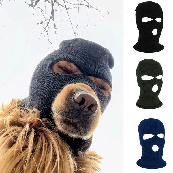 Ropa Disfraces divertidos Máscara de esquí grande Sombreros para perros Casco para perros Accesorios Ladrón Cosplay Suministros para mascotas 230812