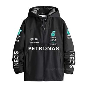Apparel Motorfietskleding 2022 F1 Petronas Gedrukte Hoodie Formule 1 Auto -fans Racing Team Kleding Jacket Winddicht Zwart Blue X0803