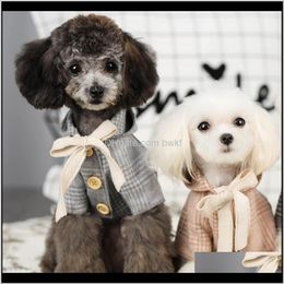 Kledingbenodigdheden Thuis Tuin Drop Levering 2021 Formele Vlinderdas Kleding voor Kleine Medium Dogs Pak Franse Bulldog Pet Wedding Clothes Ropa