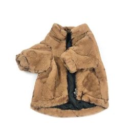 Vêtements d'hiver épaissir fourrure bouledogue manteaux ins mode flore modèle animaux vestes cadeau de Noël pour Teddy Bichon survêtements Thx253I