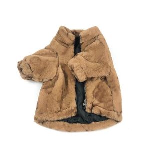 Vêtements d'hiver épaissir fourrure bouledogue manteaux ins mode flore modèle animaux vestes cadeau de Noël pour Teddy Bichon survêtements Thx270l