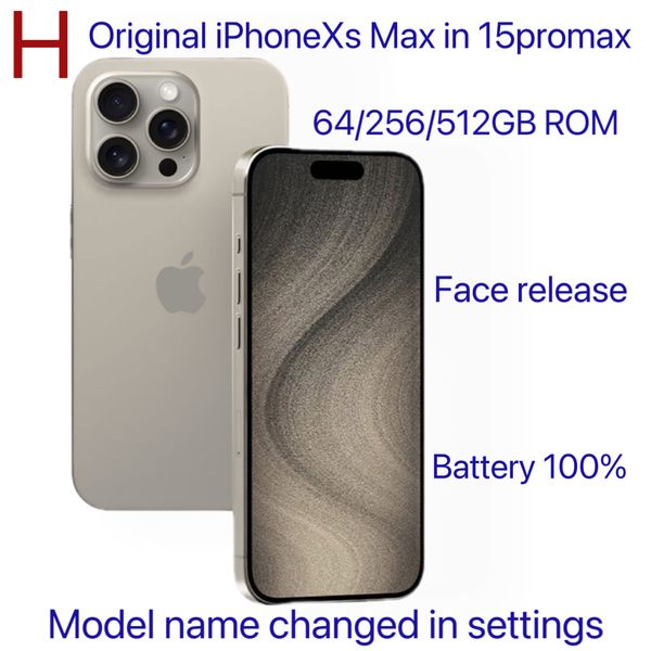 Apple authentique iPhone d'iphone XS d'origine max dans 15Promax 14 Promax Style Phone déverrouillé, 15Promax Box and Camera Look 4G RAM 256 Go Rom Smartphone avec 100% de vie de batterie