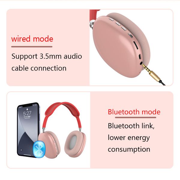 Auriculares para teléfono móvil Apple Auriculares inalámbricos Bluetooth con cancelación de ruido Auriculares estéreo con subwoofer Montados en la cabeza Juegos plegables Deportes Correr