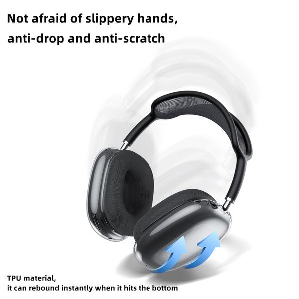 Étui pour écouteurs Apple pour housse de casque Max TPU souple haute transparence étui pour écouteurs Bluetooth sans fil Apple résistant aux chocs et aux chutes