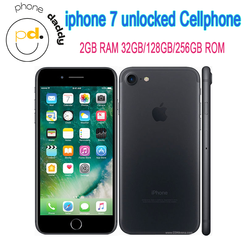 Apple iPhone 7 Cellphone 32GB/128 GB/256 GB ROM Original 4.7 'ISP LCD 2GB RAM IOS A10 Quad Core NFC Fingerprint Unlocked 4G LTE MOBILEPONE