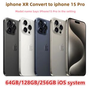 Original desbloqueado iphone XR convertir a iphone 15 Pro teléfono móvil con apariencia de cámara 15 pro 3G RAM 64GB 128GB 256GB ROM teléfono móvil