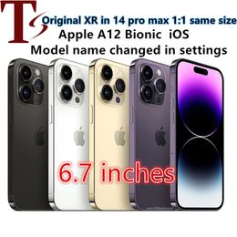 Apple original iPhone XR en 13 Pro Max ou 14 Pro Max Style 6.7 pouces Téléphone Déverrouillé avec 13 / 14Promax BoxCamera Aspect 4G RAM 64 Go 128 Go 256 Go Smartphone