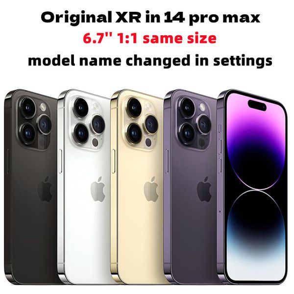 Apple iPhone XR d'origine en style 13 pro Max ou 14 pro max téléphone 6,7 pouces débloqué avec boîte 13/14promaxApparence de la caméra 4G RAM 64 Go 128 Go 256 Go smartphone