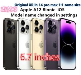 Apple Originele iPhone XR In 14 Pro Max Style 6.7 inch telefoon ontgrendeld met 14Promax Boxcamera uiterlijk 4G RAM 64 GB 128 GB 256 GB ROM Smartphone 5 st.