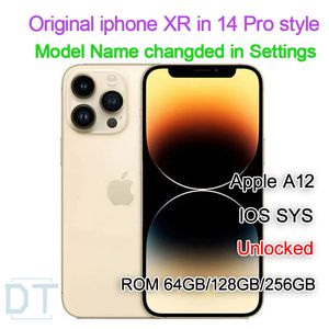 Apple Originele iphone XR in iphone 13 pro 14 pro stijl telefoon Ontgrendeld met iphone13pro 14pro box Camera uiterlijk 3G RAM smartphone snelle levering, A + Staat