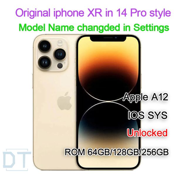 Apple iPhone XR d'origine dans le téléphone de style iphone 13 pro 14 pro débloqué avec la boîte iphone13pro 14proApparence de l'appareil photo 3G RAM smartphone livraison rapide,Condition A+