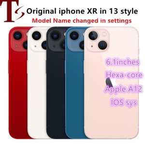 Apple originele iPhone XR in iPhone 13 -stijl telefoon ontgrendeld met iPhone13 BoxCamera uiterlijk 3G RAM 64GB 128GB ROM -smartphone