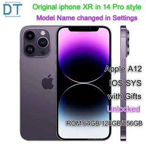 Apple iPhone XR d'origine dans un téléphone de style iPhone 14 Pro débloqué avec une boîte iPhone 14 scellée avec 3G de RAM, A+Excellent état