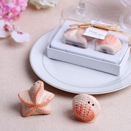 Apple Pea Starfish Shell Ceramic Salt and Pepper Shaker Beach Party Gunst Souvenirs Bruiloft Kerstcadeau ZA1227