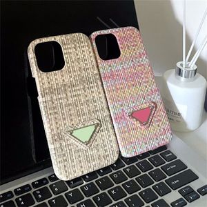 Apple Phone Case Designer Brand Woven Pattern 13promax Phone Protector Mujeres 3 colores Opción Small Fresh CellPhone Cover 14 Pro Cases