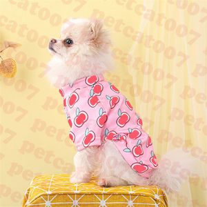 Camiseta con estampado de Apple para mascotas, sudadera, ropa para perros, logotipo de letras, suéter para mascotas, estilo INS, camisas rosas para perros