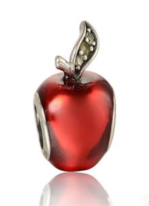 Apple Style Charms Red Apple Charm S925 Bracelets de style en argent sterling