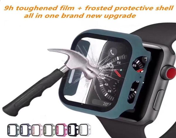 Étuis de montre Apple protecteur d'écran en verre trempé pour iWatch série 6 SE 5 4 3 2 montre intelligente 40mm 44mm 42MM 38MM couverture complète 5914224