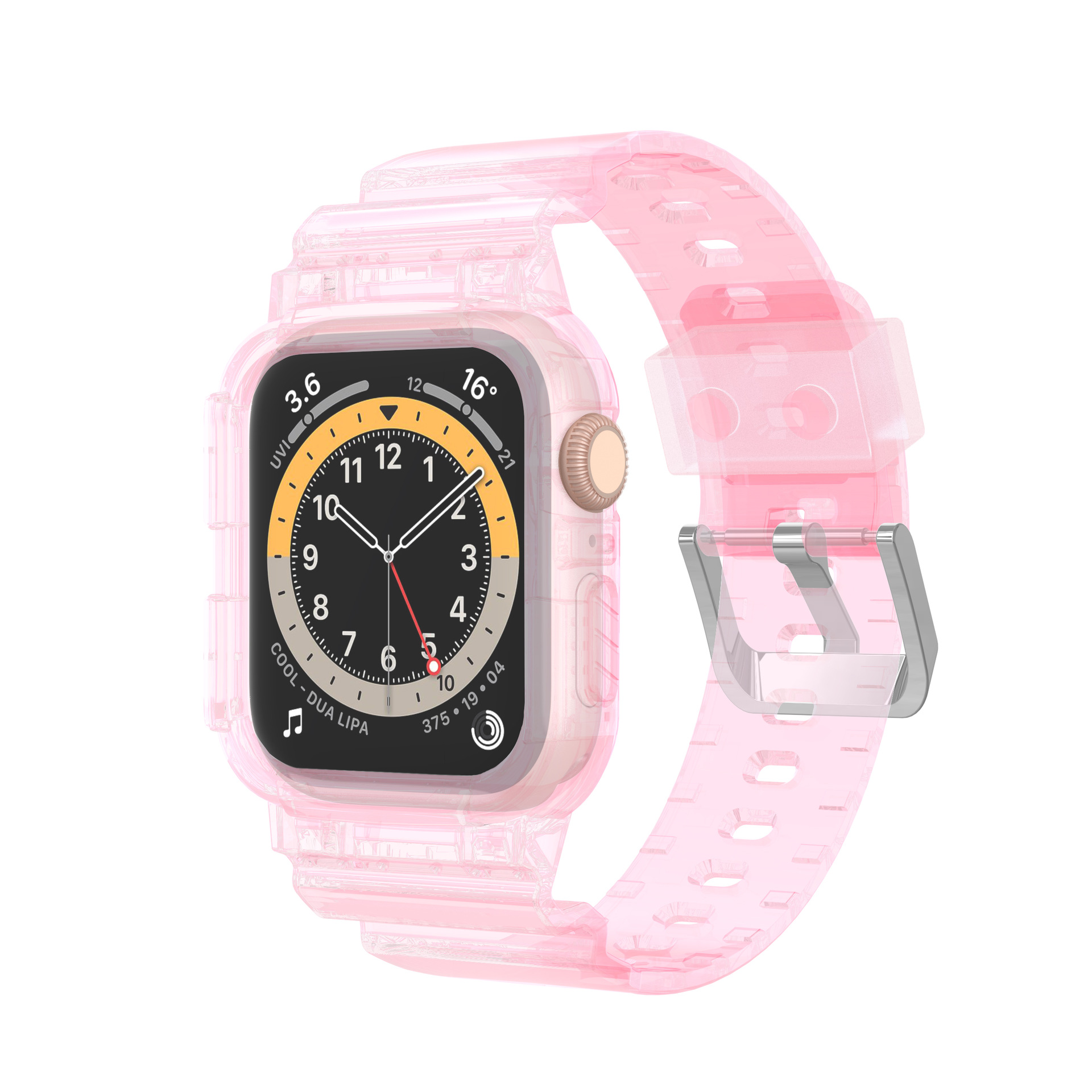bracelet de montre apple iwatch TPU intégré Spray d'huile transparent bracelet de couleur unie Bracelet en TPU intégré Apple 38/40/42/44 mm Série 1-6 génération/SE