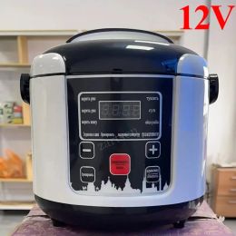 Electrodomésticos 12V 24 V Cocina de arroz eléctrica para el automóvil Sopa de camión Galeta de cocción calefacción de la lonchera Alimente de vapor calentador de comida 2L