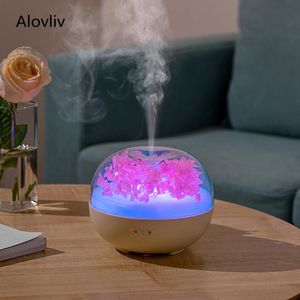 Diffuseur d'arôme de fleur de 180ml pour la maison, humidificateur d'air USB, brumisateur ultrasonique avec lampes de nuit, Mini purificateur d'air de bureau