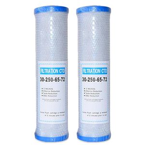 Apparaten 2 stks Universeel waterfilter Geactiveerd koolstofcartridge filter 10 inch CTO Blok Koolstoffilter waterzuiveraar gratis verzending