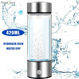 Apparaten 420 ml draagbare water ionisator fles oplaadbare negatieve ionenwater beker hydrogensrich waterbeker watergenerator alkalische USB