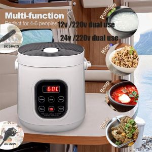 Apparaten Auto Rice Cooker 12V 24V 220V Auto Home Dual Use Selfdriving Portable Rice Cooker 24V Truck Smart Rice Cooker Lunch Box