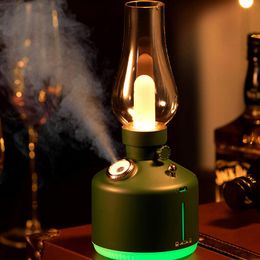 Appareils de bureau rétro lampe humidificateur d'air USB rechargeable sans fil diffuseur d'arôme huile essentielle rechargeable 7 couleurs lumières brume fraîche