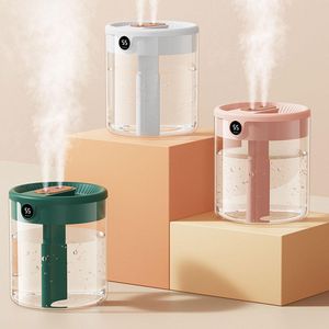 Electrodomésticos Humidificador de aire de doble boquilla con pantalla LCD de humedad Difusor de aceites esenciales de aroma de gran capacidad de 2 l para el dormitorio del hogar