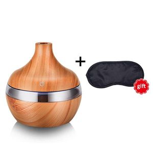 Appareils humidificateur d'air électrique diffuseur d'huile d'arôme essentiel humidificateur ultrasonique de Grain de bois USB Mini brumisateur lumière LED