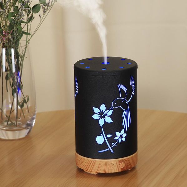 Electrodomésticos Humidificador de hierro Colibrí Purificador ultrasónico Niebla para dormitorio Aromaterapia Humidificadores difusores Elementos esenciales para el hogar Colorful100ml