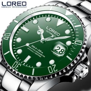 Appliances Loreo Nieuwe 200m Waterdichte heren Sport Watch Brand Automatisch mechanisch horloge Sapphire -schroefkroon roteerbare rand lumineus