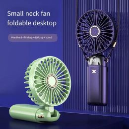 Appareils nouvel affichage numérique Fan électrique Handheld USB Portable pliable pending cou fan de bureau silencieux étudiant aromathérapie petit ventilateur